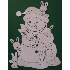 Sneeuwpop met konijntje
