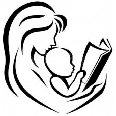 Baby en mama met boek